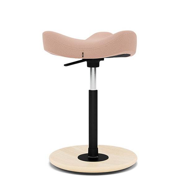 Varier Move balancestol med bundplade i lys ask, rosa