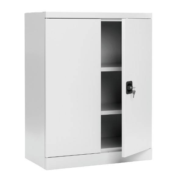 Opbevaringskab i stål med lås 1040x1000x435mm grå