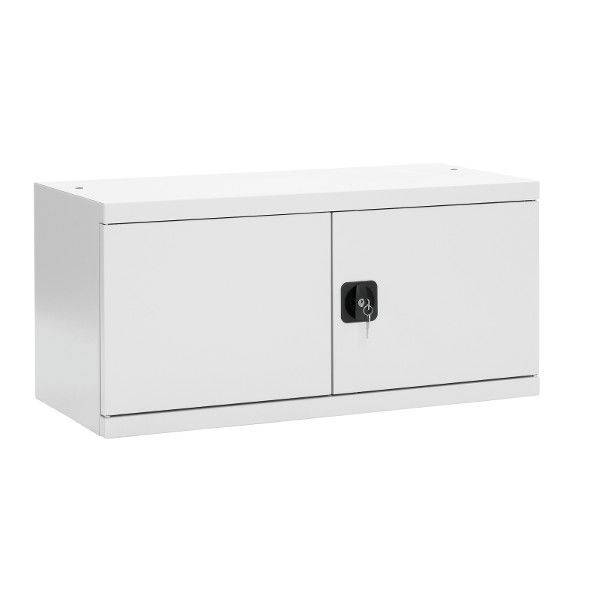 Kontorskab i st&aring;l med n&oslash;glel&aring;s 470x1000x435mm lysegr&aring;