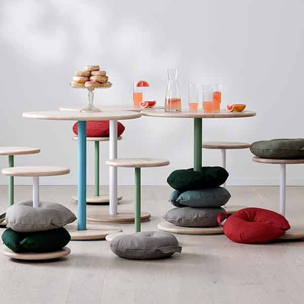 Siddepude Donut, Ø40cm i gråt tekstil