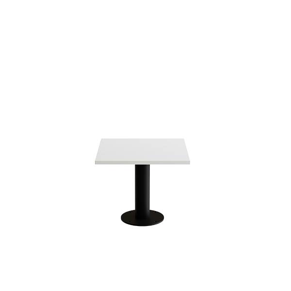 Cirkum bord 60x60cm 50cm h&oslash;j i hvid laminat med sort stel