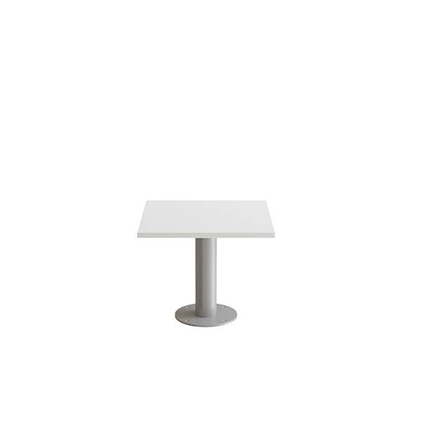 Cirkum bord 60x60cm 50cm h&oslash;j i hvid laminat med alugr&aring;t stel