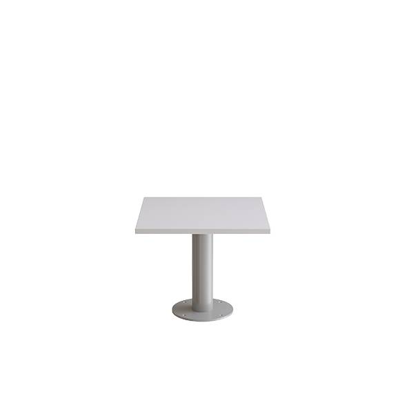 Cirkum bord 60x60cm 50cm h&oslash;j i gr&aring; laminat med alugr&aring;t stel