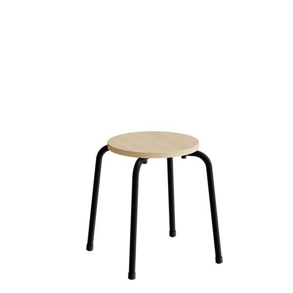 Caesar taburet h&oslash;jde 440mm birk laminat s&aelig;de og sort stel