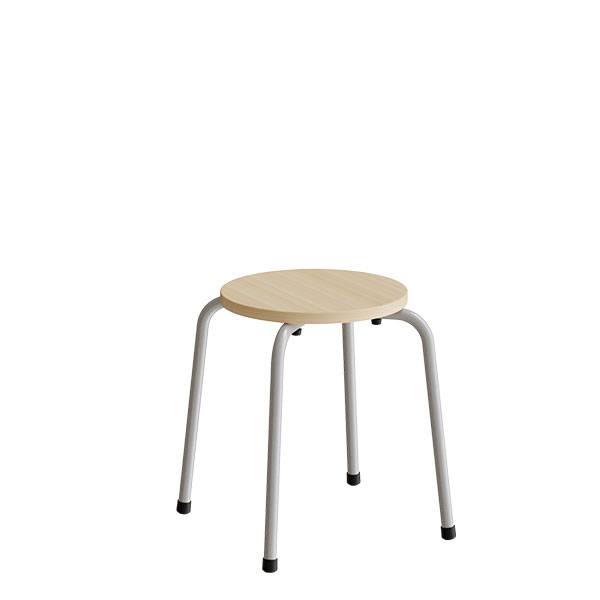 Caesar taburet h&oslash;jde 440mm birk laminat s&aelig;de og s&oslash;lv stel