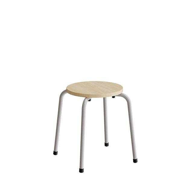 Caesar taburet h&oslash;jde 440mm massiv birk s&aelig;de og s&oslash;lv stel