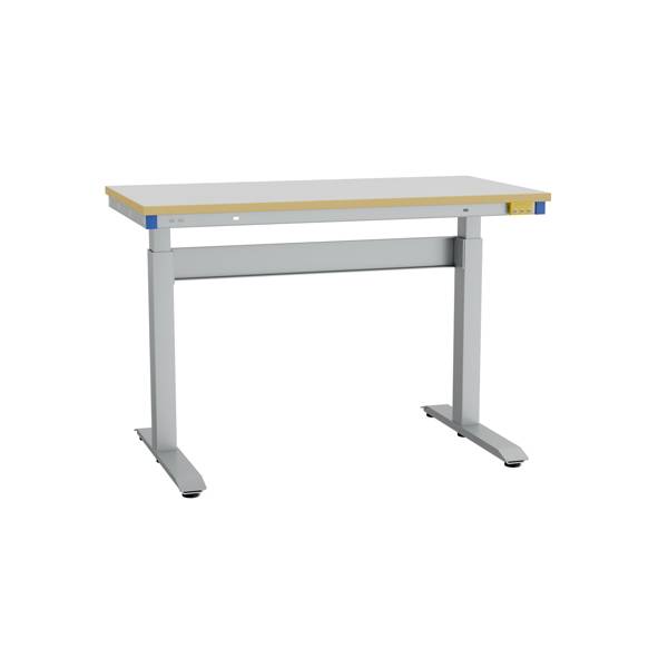 Arbejdsbord ErgoMini ESD 1200x620mm vinyl bordplade, lys gr&aring;
