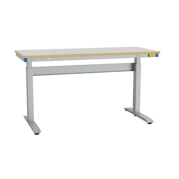 Arbejdsbord ErgoMini ESD 1500x620mm vinyl bordplade, lys gr&aring;
