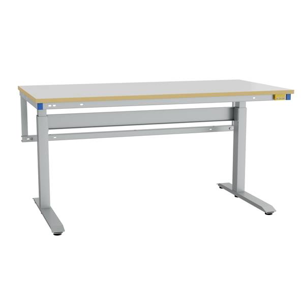 Arbejdsbord ErgoMini ESD 1600x800mm vinyl bordplade, lys gr&aring;
