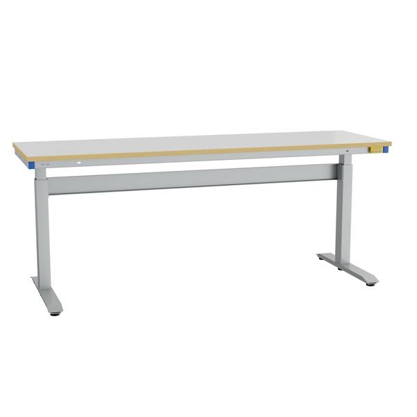 Arbejdsbord ErgoMini ESD 2000x620mm vinyl bordplade, lys gr&aring;