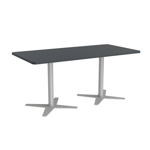 Office konferencebord 160x80cm antracit med s&oslash;lv stel