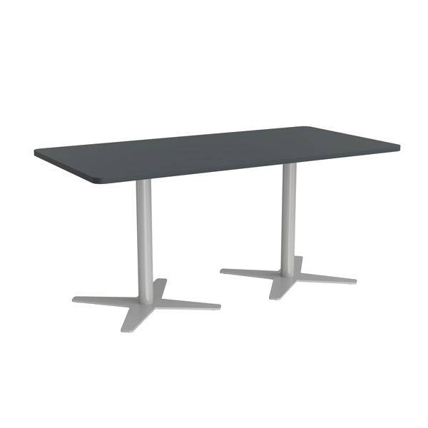 Office konferencebord 160x80cm antracit med s&oslash;lv stel