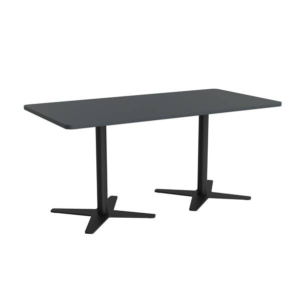 Office konferencebord 160x80cm antracit med sort stel