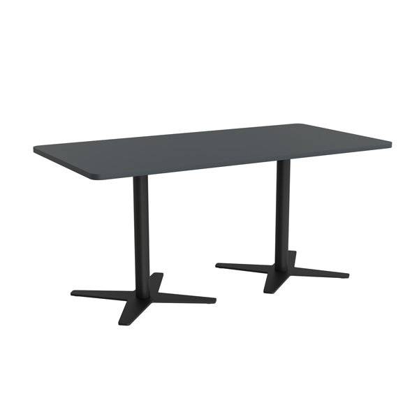 Office konferencebord 160x80cm antracit med sort stel