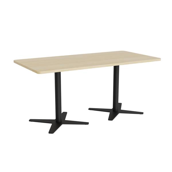 Office konferencebord 160x80cm birk med sort stel