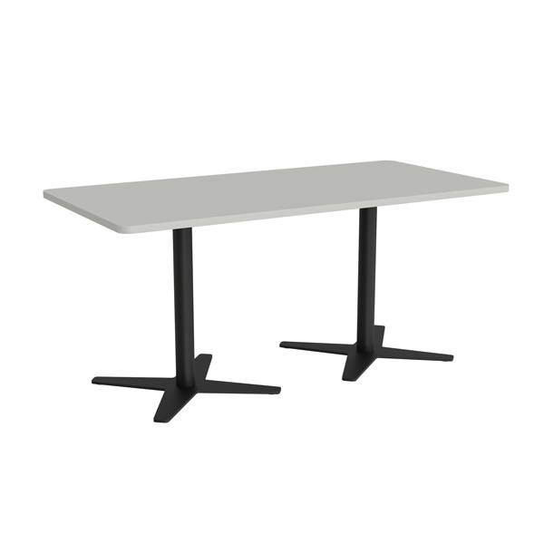 Office konferencebord 160x80cm lys gr&aring; med sort stel