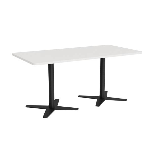 Office konferencebord 160x80cm hvid med sort stel