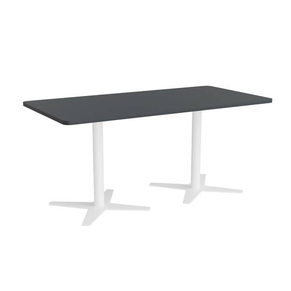 Office konferencebord 160x80cm antracit med hvidt stel