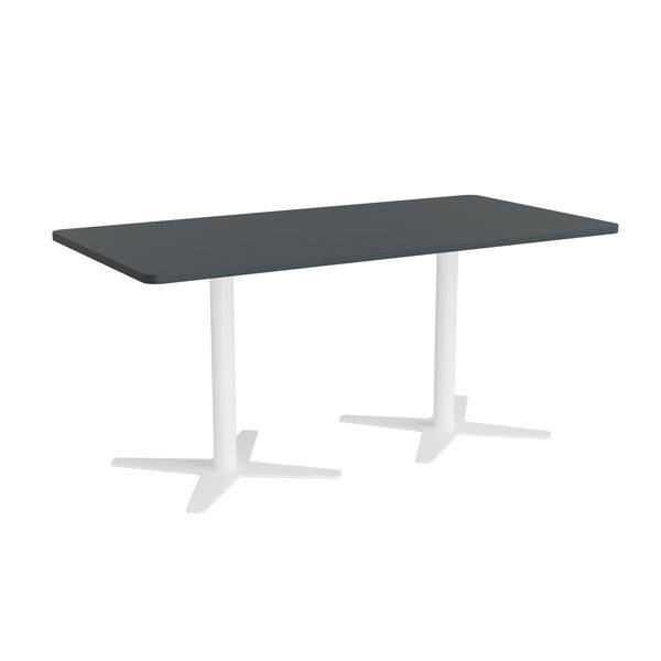 Office konferencebord 160x80cm antracit med hvidt stel