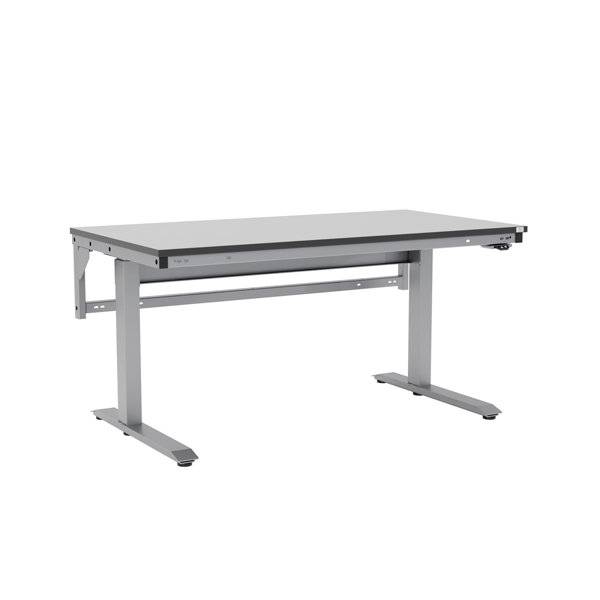 Arbejdsbord ErgoMini 1500x800mm HPL bordplade, lys gr&aring;