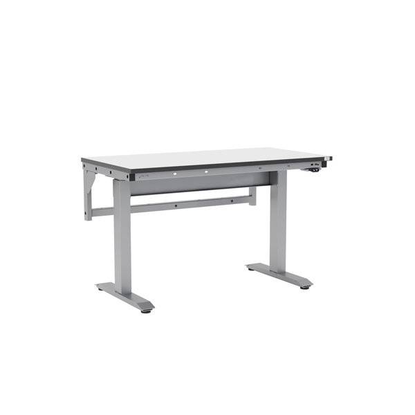 Arbejdsbord ErgoMini 1200x620mm HPL bordplade, lys gr&aring;