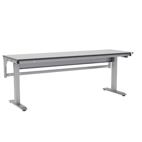 Arbejdsbord ErgoMini 2000x620mm HPL bordplade, lys gr&aring;