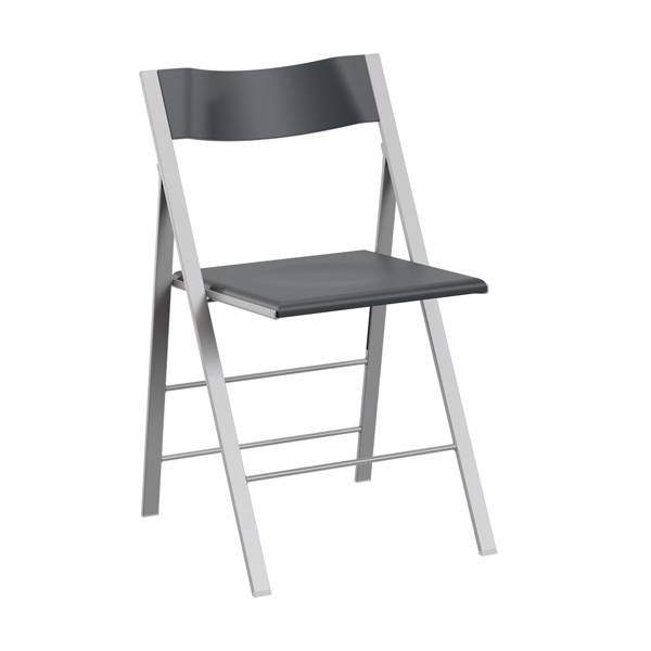 Klapstol Mini med antracit s&aelig;de og ryg og alugr&aring;t stel 