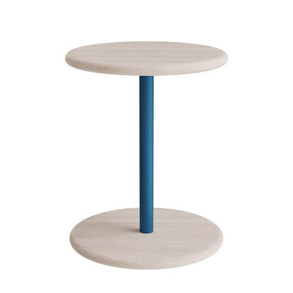 Taburet Donut &Oslash;36cm, 45cm h&oslash;j i hvidpigmenteret ask p&aring; bl&aring;t stel