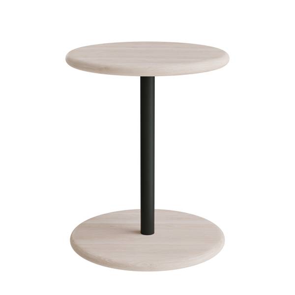 Taburet Donut &Oslash;36cm, 45cm h&oslash;j i hvidpigmenteret ask p&aring; sort oliven stel