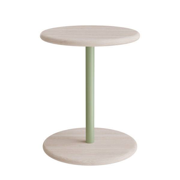 Taburet Donut &Oslash;36cm, 45cm h&oslash;j i hvidpigmenteret ask p&aring; gr&oslash;nt stel