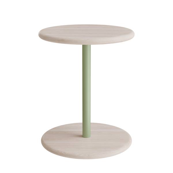 Taburet Donut &Oslash;36cm, 45cm h&oslash;j i hvidpigmenteret ask p&aring; gr&oslash;nt stel