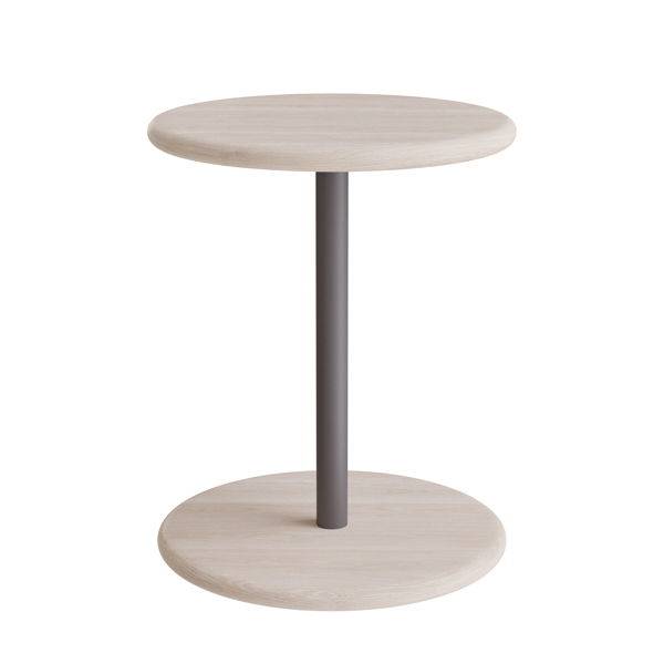 Taburet Donut &Oslash;36cm, 45cm h&oslash;j i hvidpigmenteret ask p&aring; gr&aring;t stel