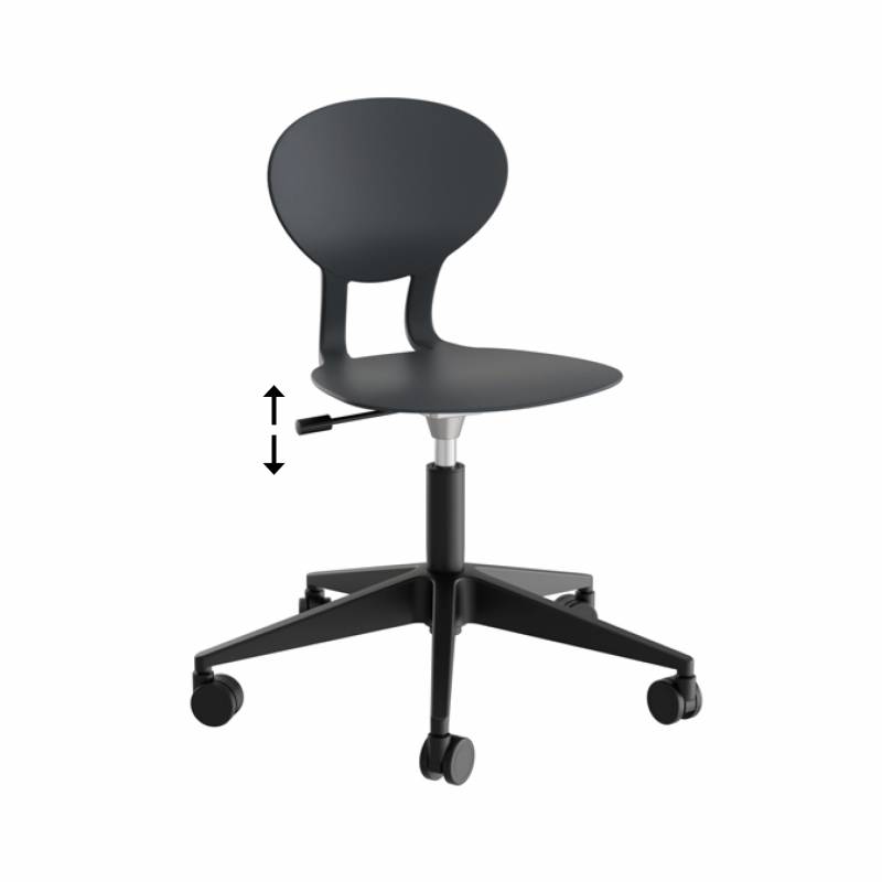 Rocka 3079M elevstol med sort s&aelig;de og hjul