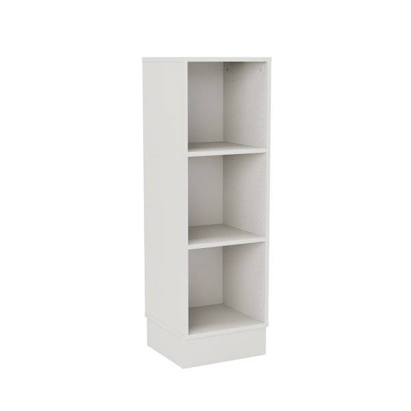 Stig reol med 3 rum p&aring; sokkel 1300x415x400mm gr&aring; laminat 