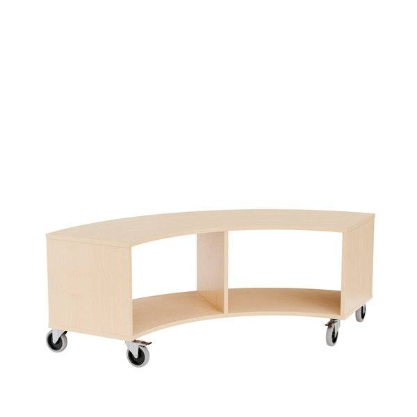 Stig reol buet med 2 rum p&aring; hjul 510x1500x595mm birk laminat