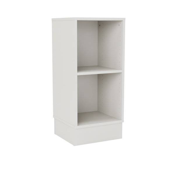 Stig reol med 2 rum p&aring; sokkel 915x415x400mm gr&aring; laminat 