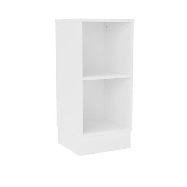 Stig reol med 2 rum p&aring; sokkel 915x415x400mm hvid laminat 
