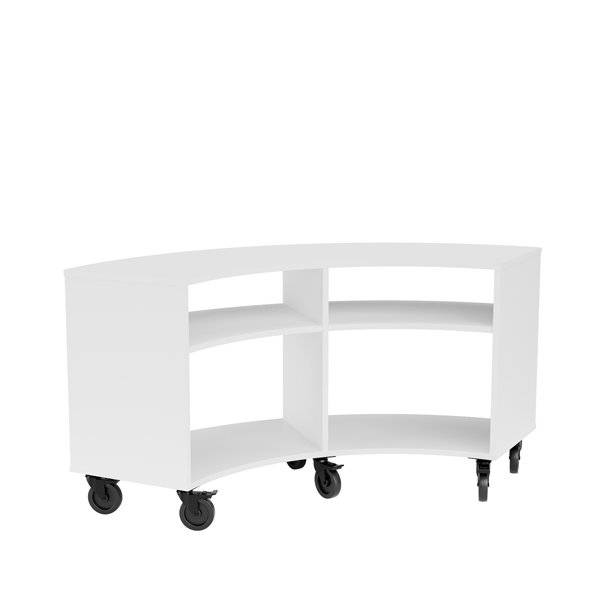 Stig reol buet med 4 rum p&aring; hjulplade 720x1500x595mm hvid laminat