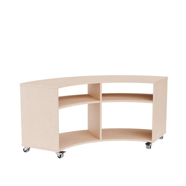 Stig reol buet med 4 rum p&aring; hjul 670x1500x595mm lys eg laminat