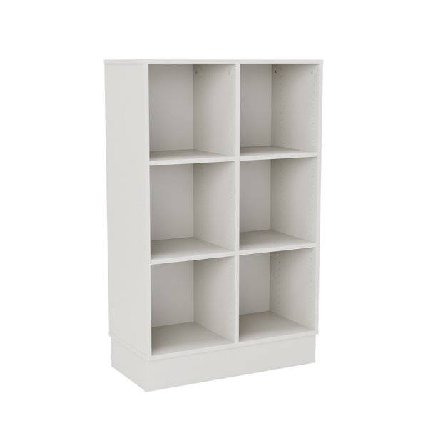 Stig reol med 6 rum p&aring; sokkel 1300x810x400mm gr&aring; laminat