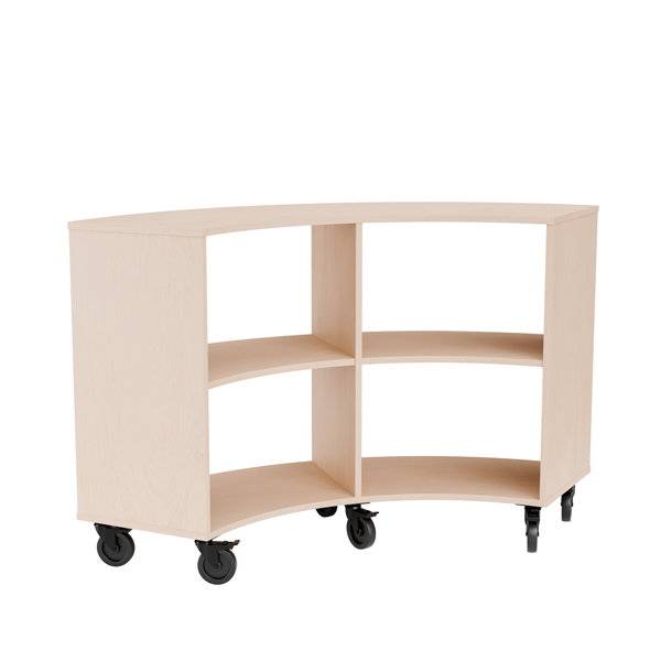 Stig reol buet 4 rum p&aring; hjulplade 915x1500x595mm lys eg laminat