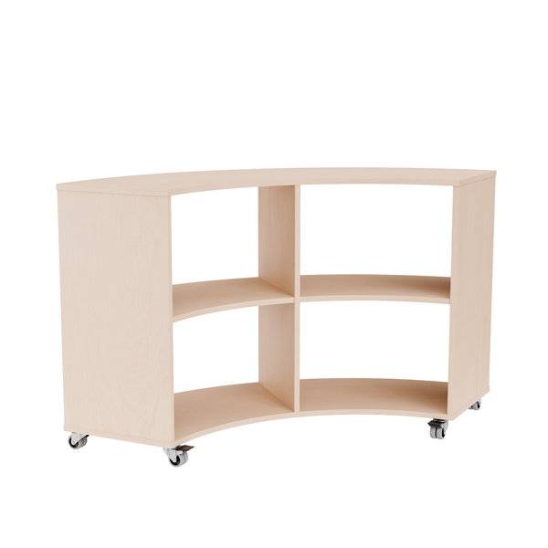 Stig reol buet med 4 rum p&aring; hjul 865x1500x595mm lys eg laminat