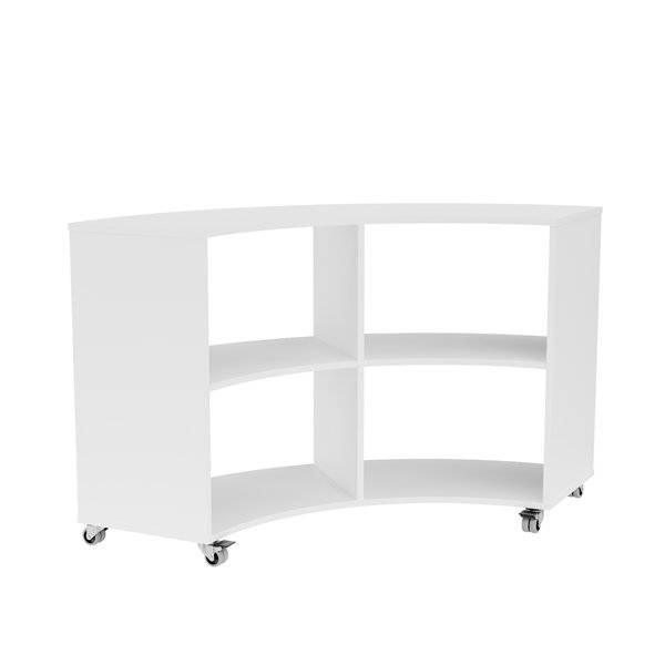 Stig reol buet med 4 rum p&aring; hjul 865x1500x595mm hvid laminat