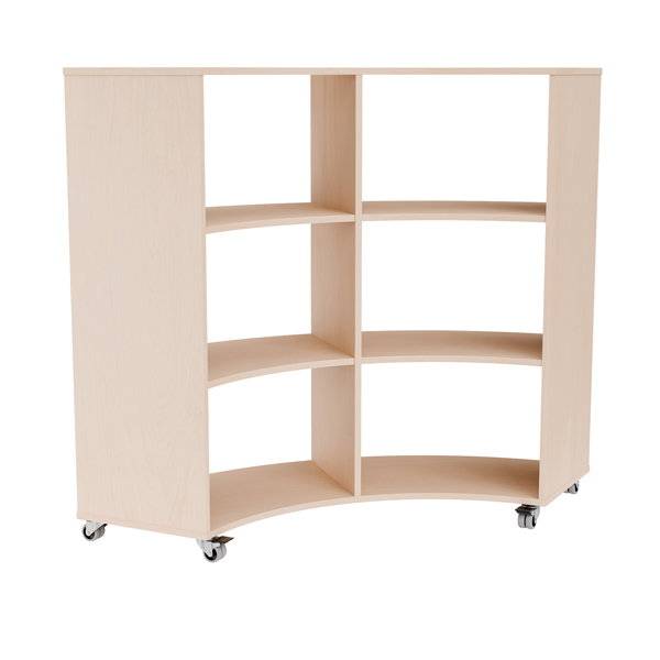 Stig reol buet med 6 rum p&aring; hjul 1250x1500x595mm lys eg laminat