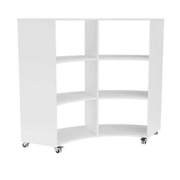 Stig reol buet med 6 rum p&aring; hjul 1250x1500x595mm hvid laminat