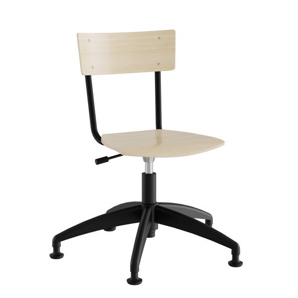 Strong 113 elevstol i birk laminat med sort stel og glidesko