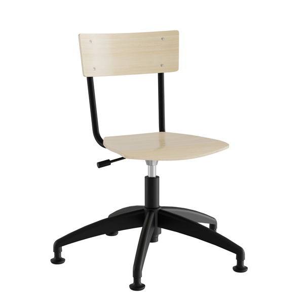 Strong 113 elevstol i birk laminat med sort stel og glidesko