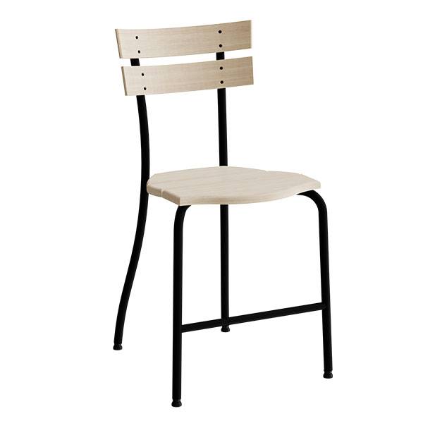 Suzette 146 elevstol i massiv birk med fodst&oslash;tte og sort stel