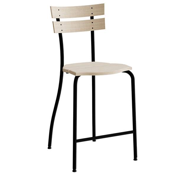 Suzette 146 elevstol i massiv birk og fodst&oslash;tte med sort stel