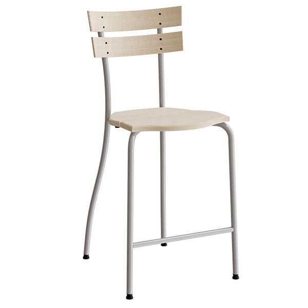 Suzette 146 elevstol i massiv birk og fodst&oslash;tte med alugr&aring;t stel